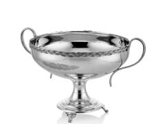 Halatlı Kulplu Küçük Kase 33x25x23,5 Cm Full Nikel