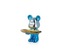 Serving Bear Blue Silver 18x15x22 Cm