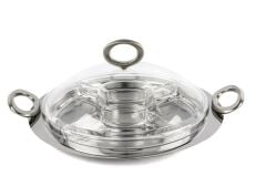 Cam Bölmeli Kapaklı Kahvaltı set 37x32x14cm