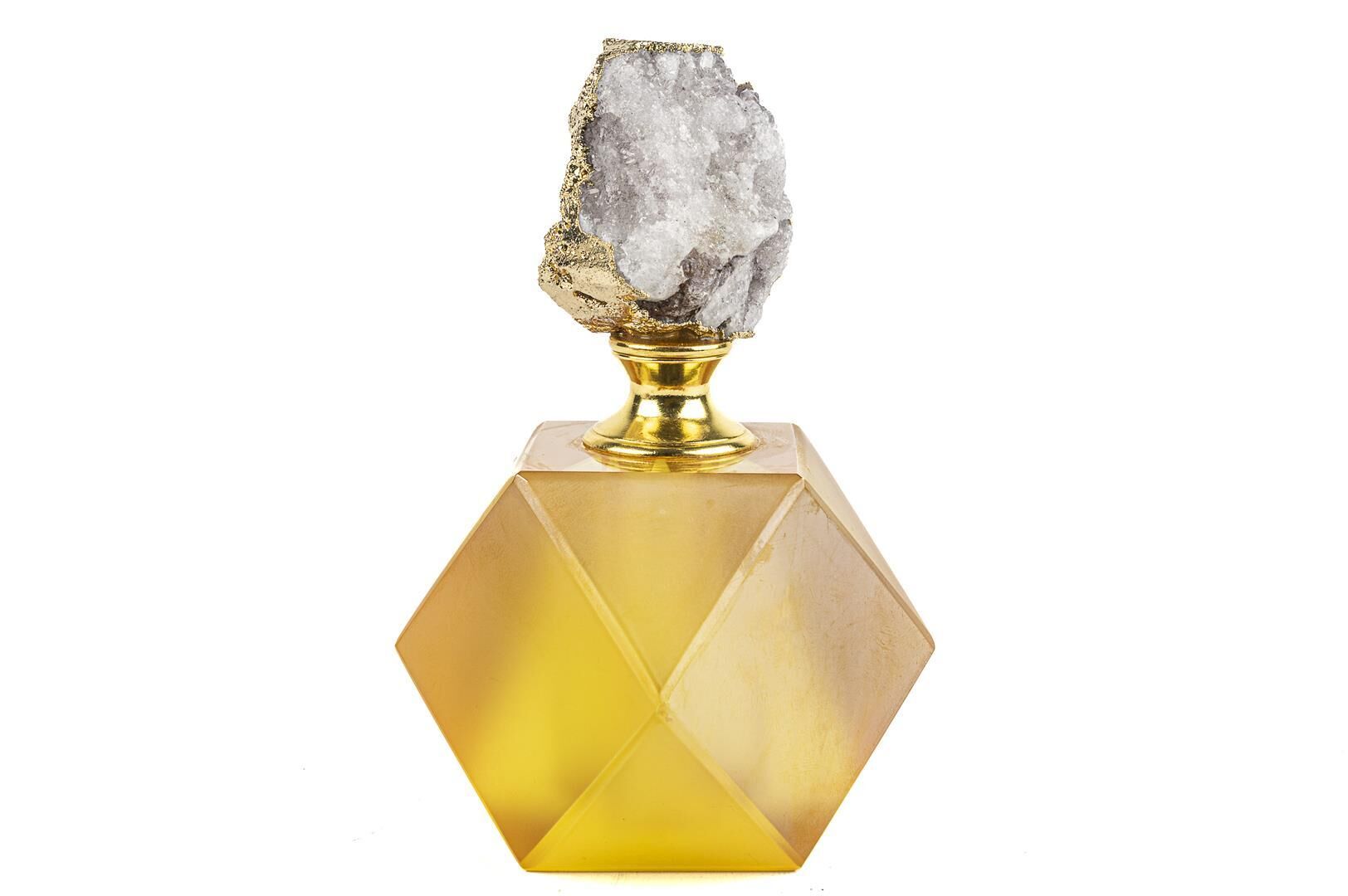 Sarı  Parfüm Şişesi 9x9x12cm