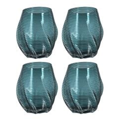 Florence 4Lu Cam Su Bardağı Seti Mavi