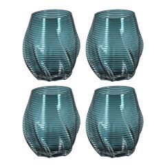 Florence 4Lu Cam Su Bardağı Seti Mavi