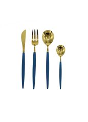 Wanelli Roatti Mavi Gold 24 Parça Çatal Kaşık Seti