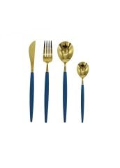 Wanelli Roatti Mavi Gold 24 Parça Çatal Kaşık Seti