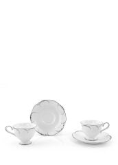 Wanelli Tiffany Platin Kahve Takımı 2li