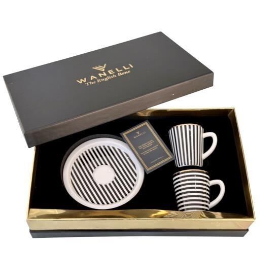 Wanelli Misto Çizgili Kahve Takımı 2 Li