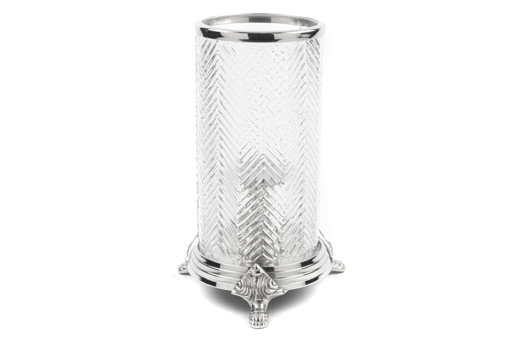 Gümüş Cam Mumluk 19x13x30cm