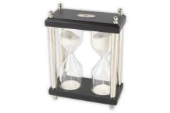 Siyah Gümüş 2li Kum Saati 15x7x21cm